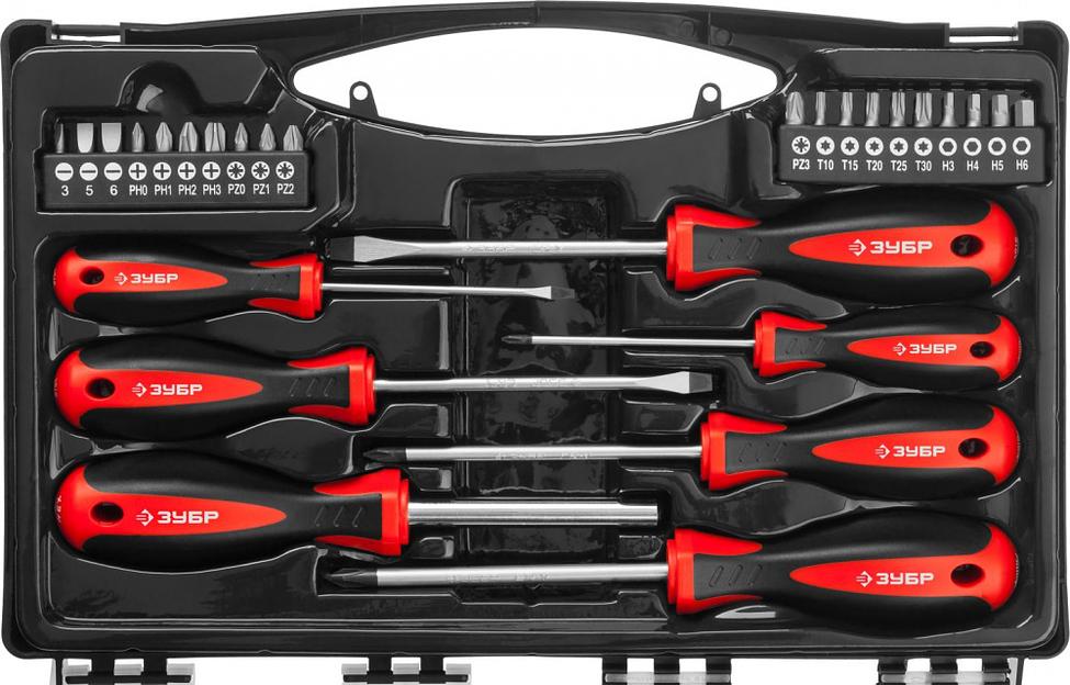 ЗУБР Набор отверток с насадками Универсал-27 {27 предм.} [25027] фото 1