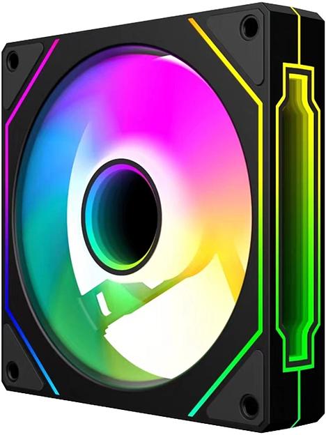 Вентилятор для корпуса Bloody CF-12 LCD ARGB 120х120x25 черный 4-pin 32дБ (упак.:1шт) (CF-12-ARGB120-BK) Ret фото 1