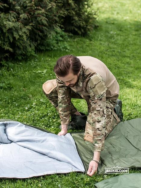 Спальный мешок туристический зеленый фото 6