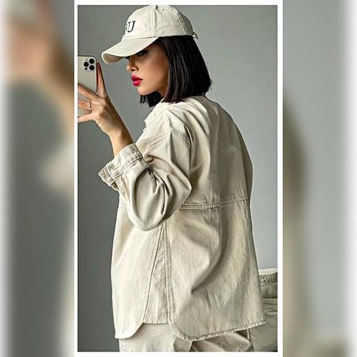 Женская джинсовая рубашка оверсайз опт фото 2