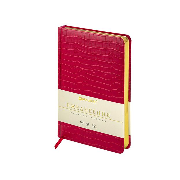 Ежедневник недатированный А5 138×213 мм Brauberg «Comodo» под кожу, 160 л, красный, опт фото 2