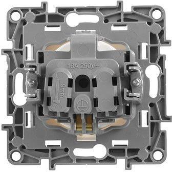 Розетка силов. Legrand Etika 672222 скрыт. зазем. штор. IP21 белый фото 3