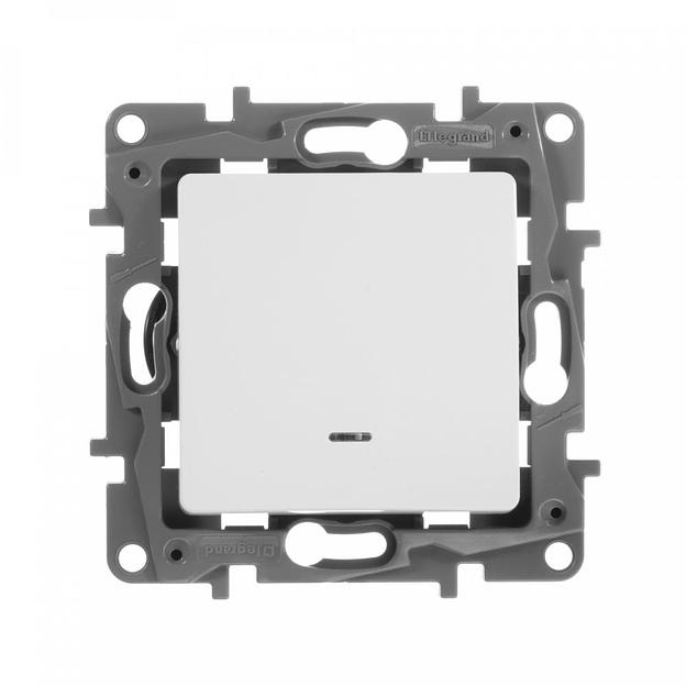 Выключатель Legrand Etika скрыт. 1кл. с подсветкой IP20 белый (672203) фото 1