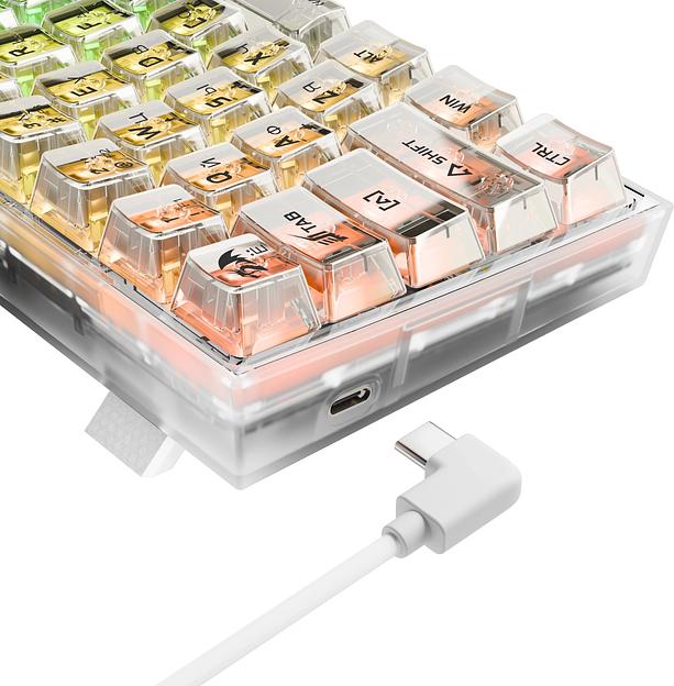 Игровая клавиатура Redragon Fizz прозрачно-белая 71736 (USB,+ICE, 61 кл., RGB подсветка) фото 8
