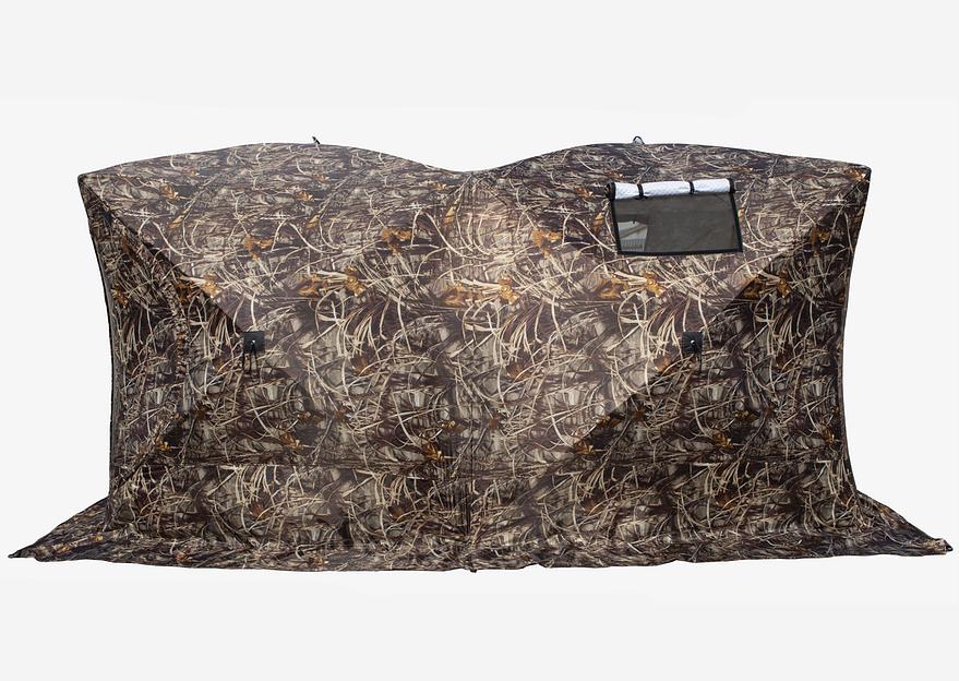 Палатка СТЭК куб 4 Дубль КМФ камыш, 440*220*205 см, выход под трубу фото 3