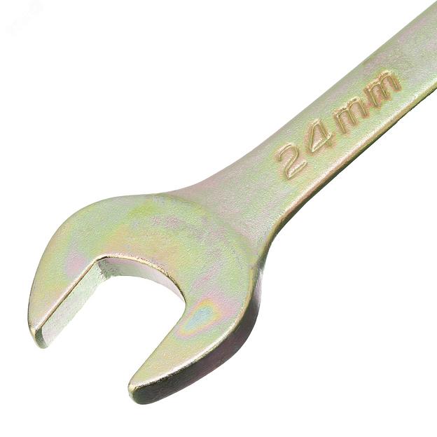 Ключ комбинированный, 24 мм, желтый цинк фото 2