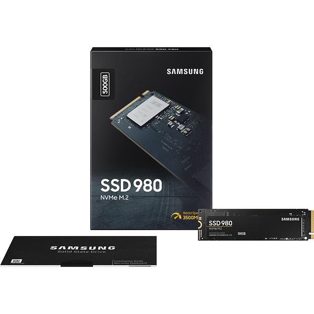 SSD Samsung 980 500Гб, M.2 2280, NVMe, Retail, MLC, PCIe3.0, Чтение:3100мб/с, Запись:2600мб/с (MZ-V8V500BW) фото 2