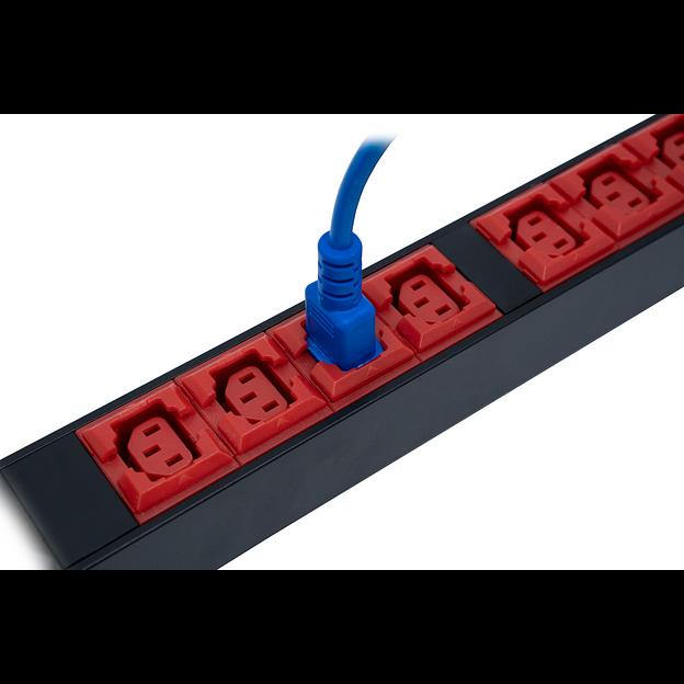 Блок электрических розеток на 18хIEC320 C13 и 6хIEC320 C19, шнур питания 3 м 5x6мм2 с вилкой IEC 60309 32A 3P+N+E (IP44) 1682.5х50.0х44.4мм фото 6