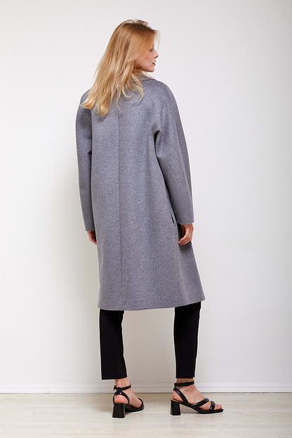 Женское демисезонное пальто двубортное Mmoda серый, арт.2202662-1 фото 3