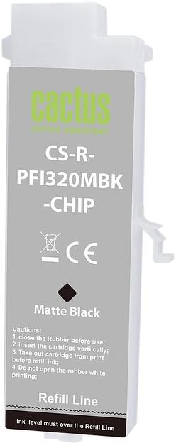 Картридж перезаправляемый струйный Cactus CS-R-PFI320MBK-CHIP PFI-320 черный матовый (260мл) для Canon imagePROGRAF TM-200/200MFP/205/300/300MFP/305/250/255/350/355 с чипом фото 1