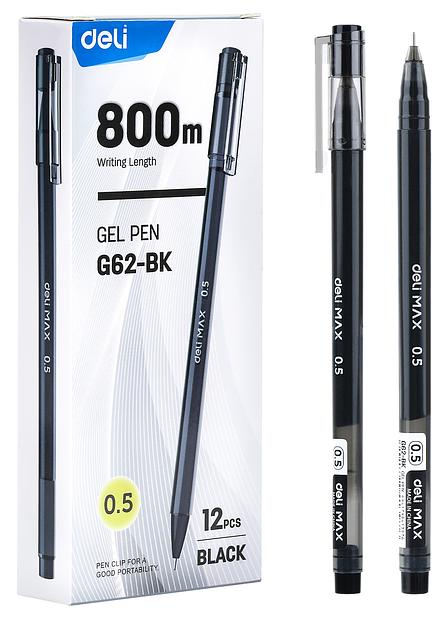 Ручка гелев. Deli MaX EG62-BK черн d=0.5мм черн. черн. фото 1