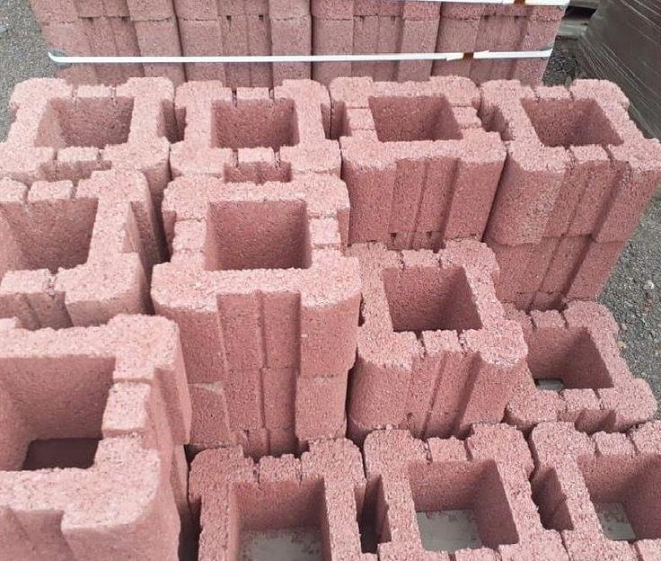 Столбовой камень Арцах красный 320×320×188 мм ОПТ фото 1