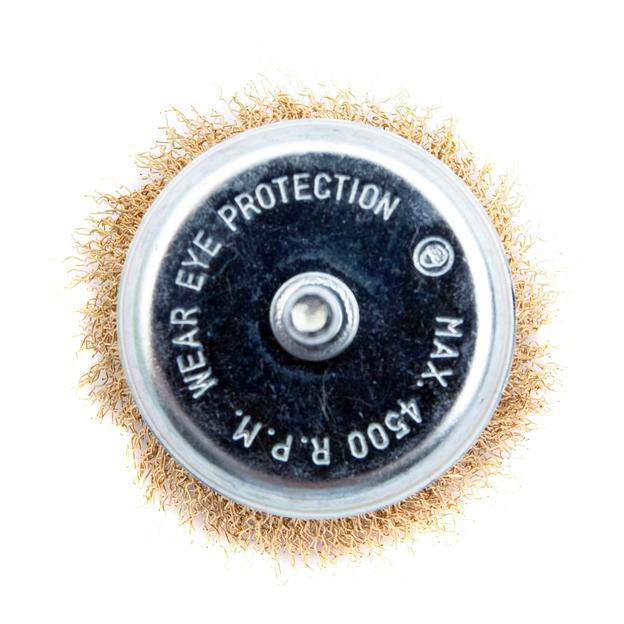 Щетка для дрели, 75 мм, "чашка" со шпилькой, латунированная витая проволока Matrix фото 2