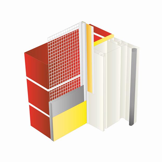 Оконный профиль примыкающий с сеткой "6" мм, длина 2,4 м (РБ) с манжетой ProfiGips фото 2