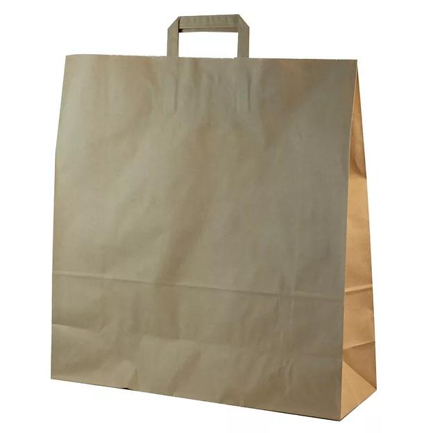 Крафт пакет с плоской ручкой 1 сл. 45х44.5х18 НМ, Опт фото 1