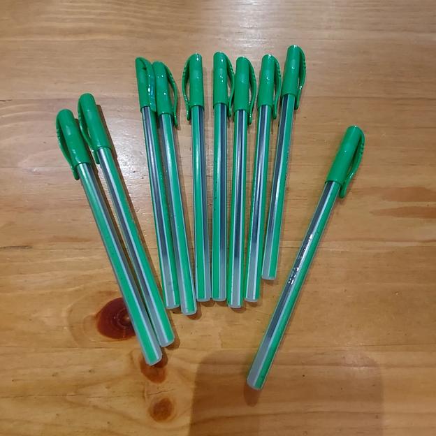 Ручка Синяя шариковая "Obama 148" OB-4458. Цвет корпуса — зеленый ОПТ фото 1