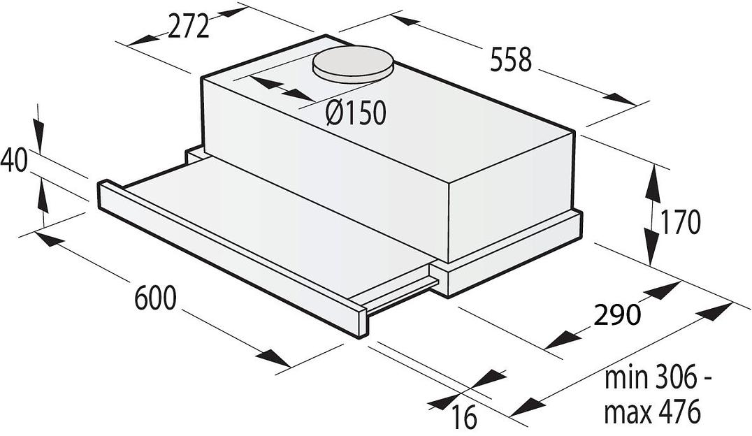 Вытяжка встраиваемая Gorenje TH64E3SGB черный управление: сенсорное (1 мотор) фото 5
