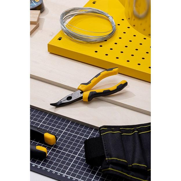 Удлиненные плоскогубцы с изогнутыми губками Deli DL2306 160мм, угол загиба губок 30°, сталь CrV, двухкомпонентная ручка фото 9