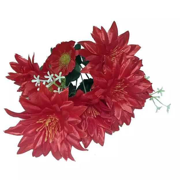 Цветов.букет: георгины и маки 12 голов (2 вида 6+6) 37см 423-121+327 фото 1