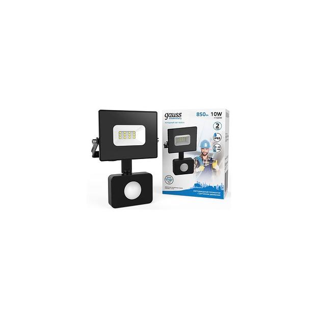Прожектор уличный GAUSS 628511310, 10Вт, с датчиком движения фото 1
