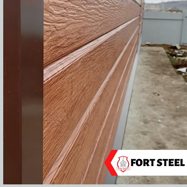 Металлический сайдинг «Евробрус с тиснением» цвет Printech ПИХТА 3D фото 2