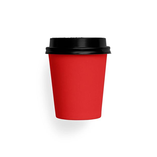 Стакан бумажный однослойный одноразовый красный 250 мл ОПТ фото 1