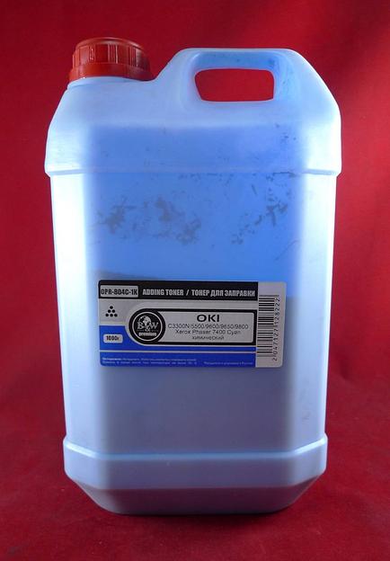 Тонер OKI C301/321/810/830/8600/8800/5800/5750/C3300/5500/9600/9650 Cyan (кан. 1кг) B&W Premium фас.Россия фото 1