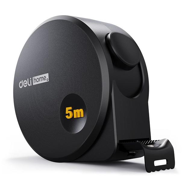 Измерительный и разметочный инструмент Deli Рулетка Home Series Black HT8519 5м х 19мм, эксклюзивный дизайн, корпус - высококачественный софттач пластик фото 1