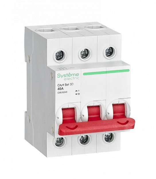 Systeme electric C9S16340 City9 Set Выключатель нагрузки (ВН) 3P 40А 400В фото 1