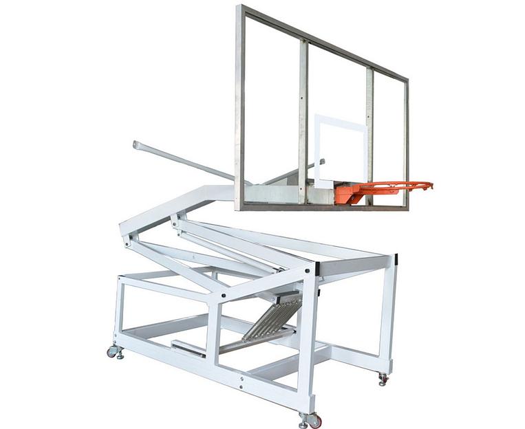 Баскетбольная мобильная стойка 180x105 см, стекло фото 5