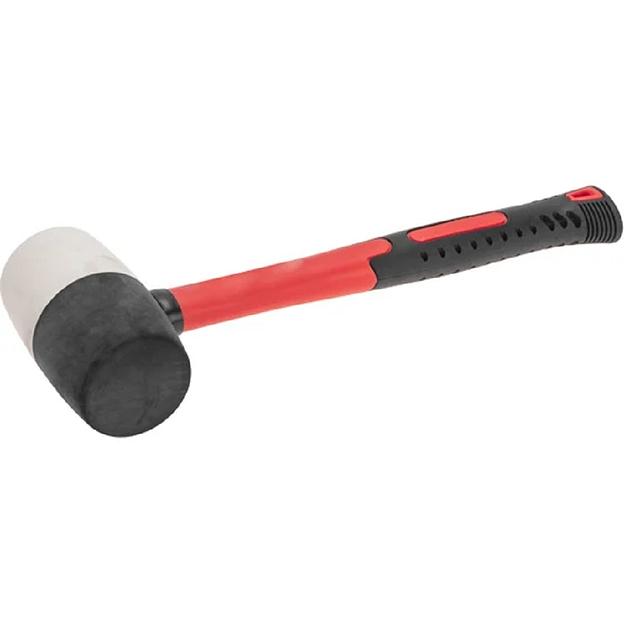 Kranz (KR-12-8154) Киянка резиновая 680 г, черно-белая резина, фибергласовая рукоятка фото 1