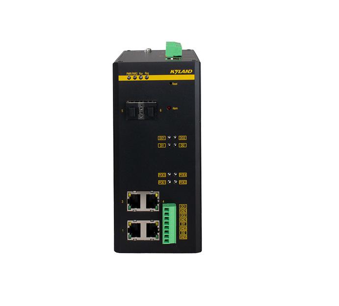 Управляемый коммутатор c 2 слотами 100/1000Base-X SFP, 4 портами 10/100Base-T(X) PoE (разъем RJ45), два входа питания 48 В пост. фото 1