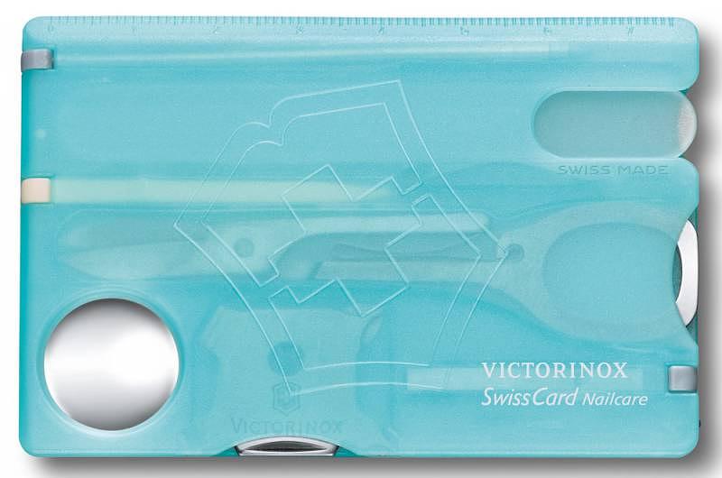 Швейцарская карта Victorinox SwissCard Nailcare (0.7240.T21) бирюзовый полупрозрачный коробка подарочная фото 2