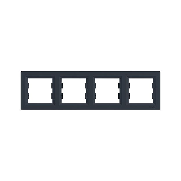 Рамка горизонтальная SE EPH5800471 Asfora 4 постовая антрацит EPH5800471 фото 1