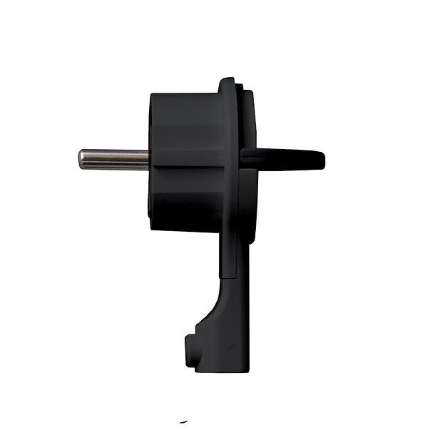 Вилка-невидимка с заземлением черная 16А 250В фото 2