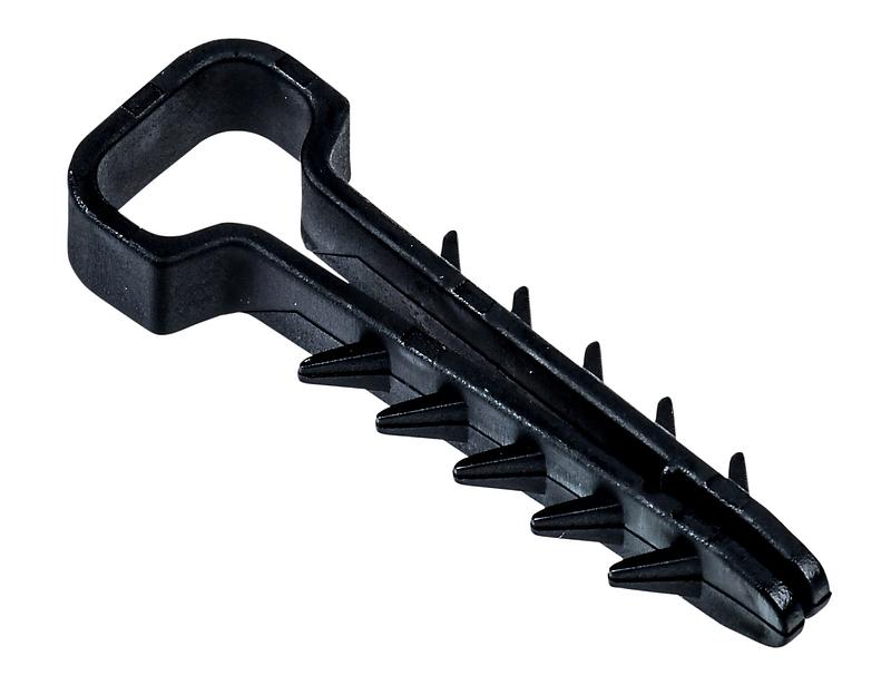 Дюбель-хомут 6х12мм для плоского кабеля нейлон черный (25шт/упак) IEK фото 1