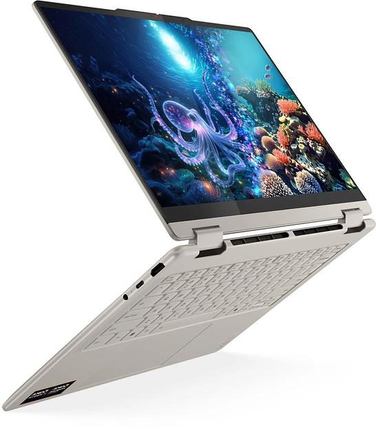 Ноутбук Lenovo Yoga 7 14AKP10 Ryzen AI 5 340 24Gb SSD1Tb AMD Radeon 840M 14" OLED Touch WUXGA (1920x1200) Windows 11 Home beige WiFi BT Cam (83JR005YRK) фото 6
