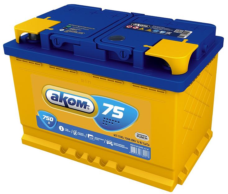 Аккумулятор Аком «6СТ-75 Аком» фото 1