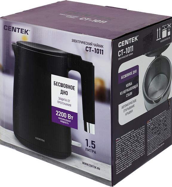 Чайник электрический Centek CT-1011 1.5л. 2200Вт черный корпус: металл/пластик фото 10