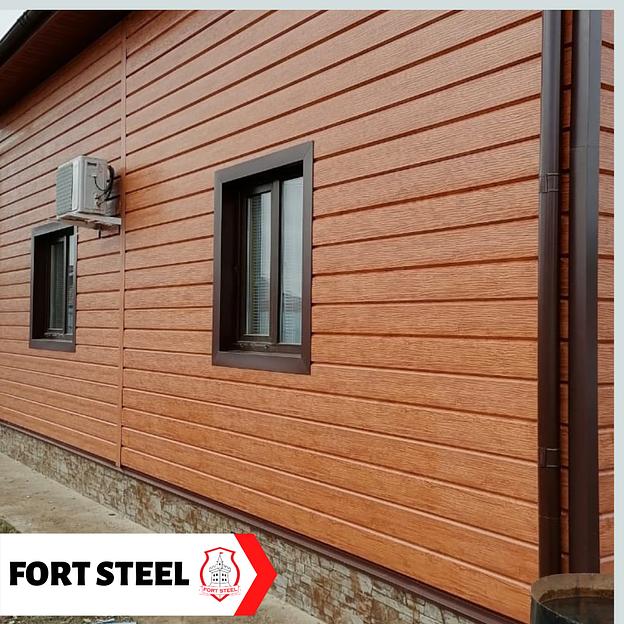 Металлический сайдинг «Евробрус с тиснением» цвет Printech ПИХТА 3D фото 3