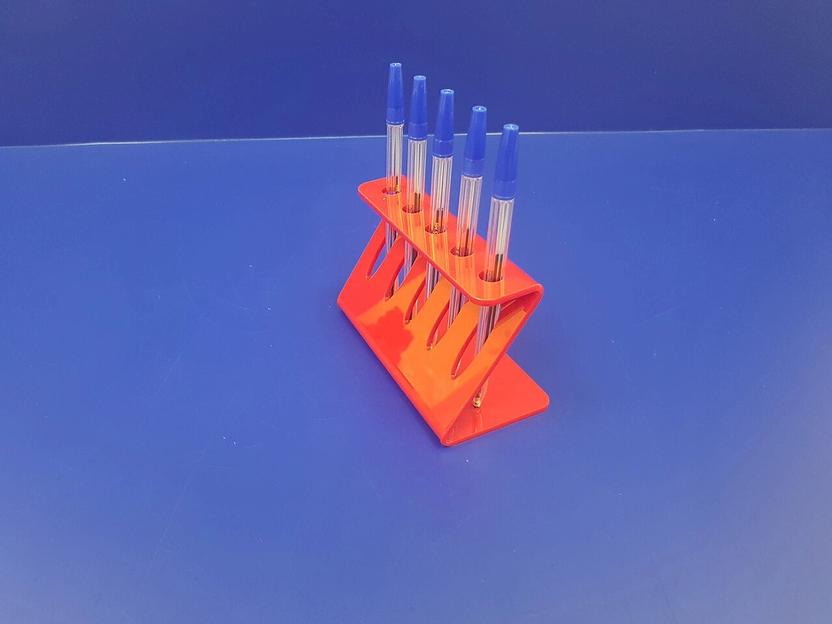 Подставка для ручек карандашей кистей 5 секции ( Z-образные, цвет красный) фото 2