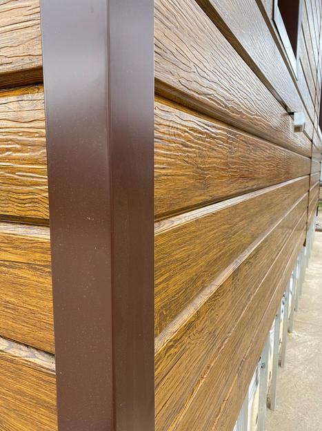 Металлический сайдинг «Евробрус с тиснением» цвет Printech CEDAR 3D фото 2