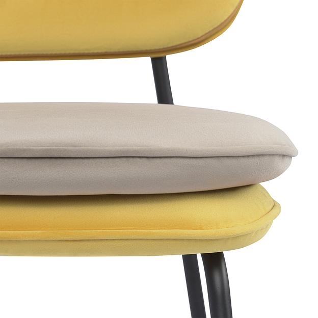 Стул полубарный Pea, велюр, желтый/бежевый фото 5