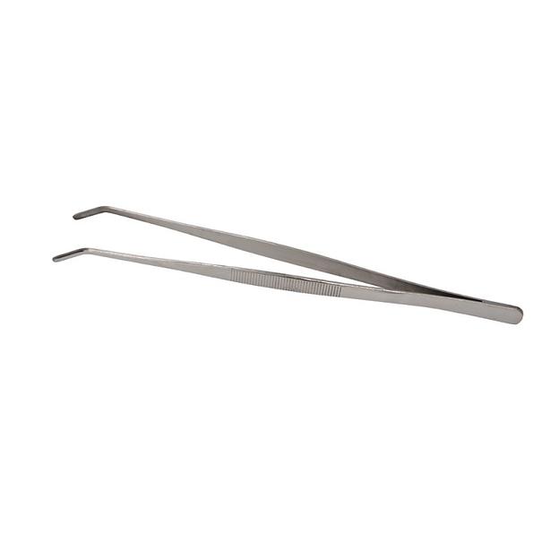 Щипцы (пинцет) 30 см. прямые, изогнутый кончик, нерж. MGsteel /1/ фото 1