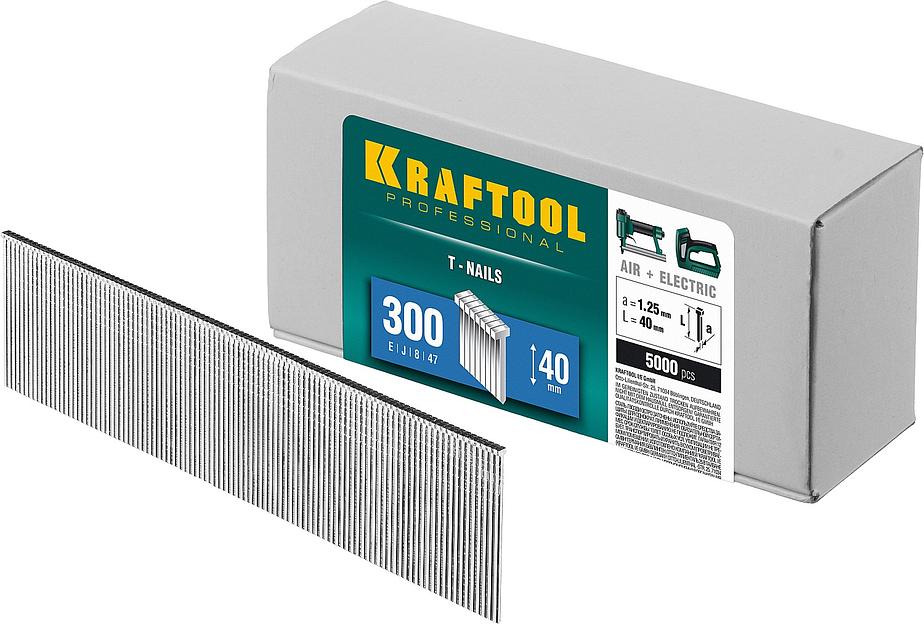 KRAFTOOL гвозди тип 300 (47/J/ F), 40 мм, калибр 18GA. 5000 шт (31785-40) фото 1
