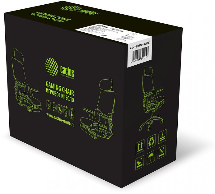 Кресло Cactus CS-CHR-MC01-GYBK серый сиденье черный с подголов. крестов. фото 9