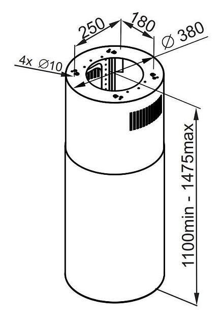 Вытяжка каминная Maunfeld Lee Isla 39 нержавеющая сталь управление: кнопочное (1 мотор) фото 4