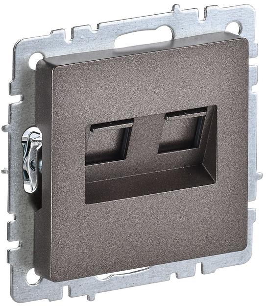 IEK BR-KT20-O-1-K45 BRITE Роз. двойная RJ11+RJ45 кат.5E РК/Т12-БрТБ бр. фото 1