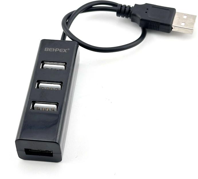 Разветвитель USB 2.0 BPH-1906 4порт. черный фото 1