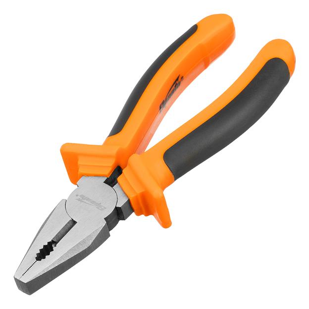 Плоскогубцы, Comfort, 180 мм, комбинированные шлифованные, двухкомпонентные рукоятки фото 1